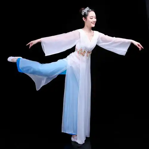 新款古典舞演出服女中国风成人仙女大合唱伞舞台扇子舞蹈表演服装