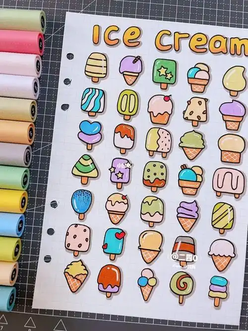 甜品的简笔画甜品的简笔画手帐