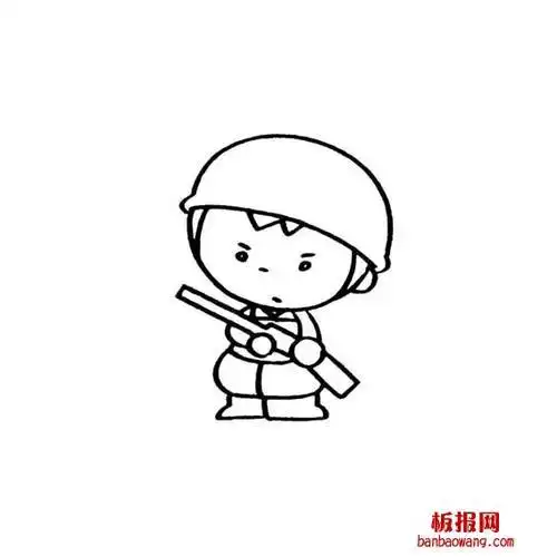 士兵简笔画卡通人物画法兵人敬礼简笔画迷彩兵人卡通简笔画卡通小军人