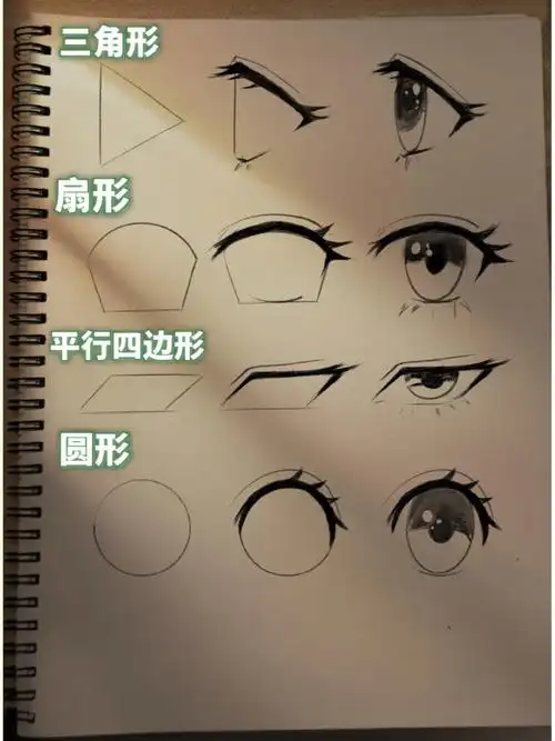 超级简单的眼睛画法几何形画眼睛