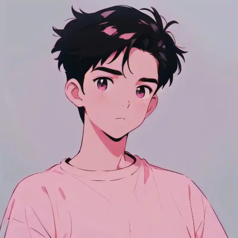 粉色系旧漫男生头像 这种风格头像有人喜欢吗-粉色系