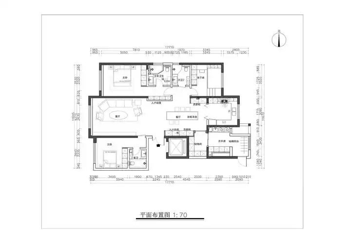 香榭御澄160平米三室两厅装修效果图现代风格案例