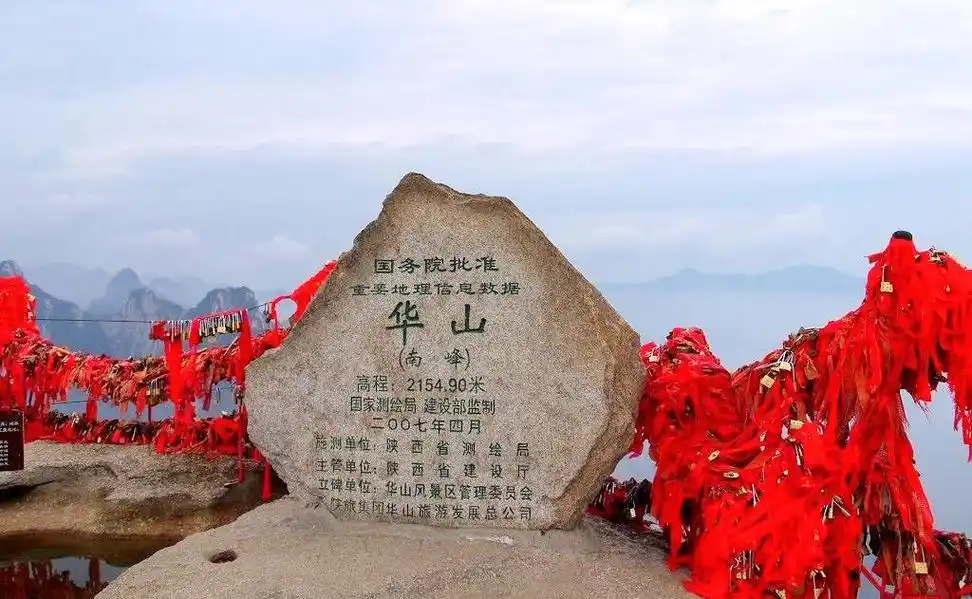 9米,是华山最高主峰,也是五岳最高峰,古人尊称它是"华山元首".