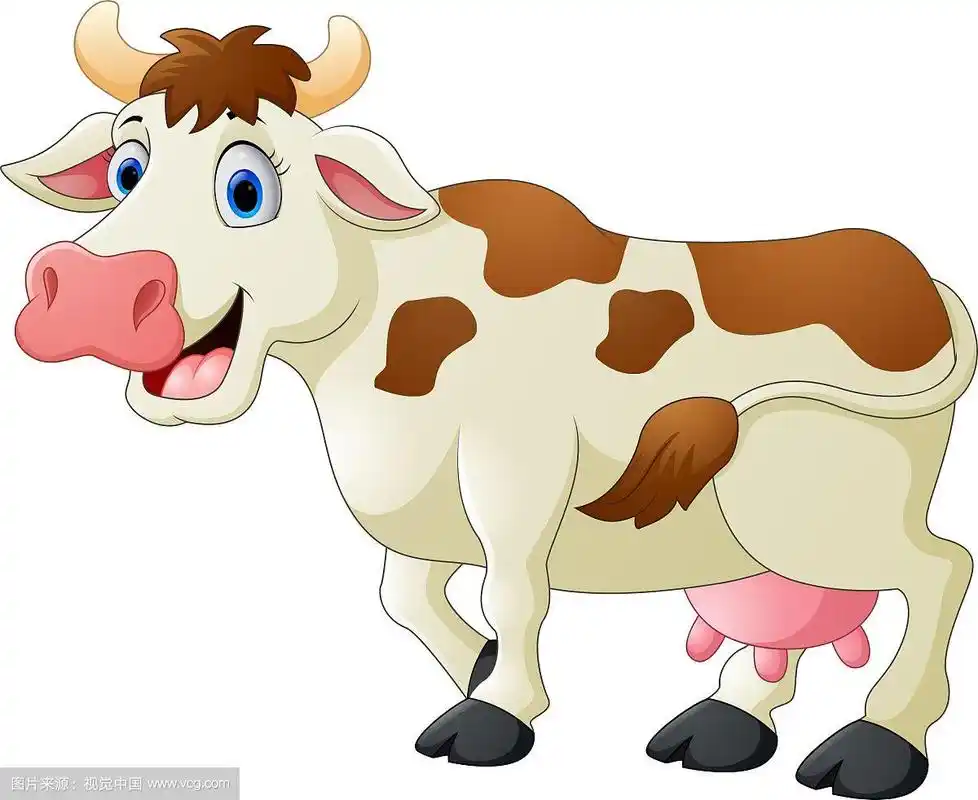 可爱的卡通牛