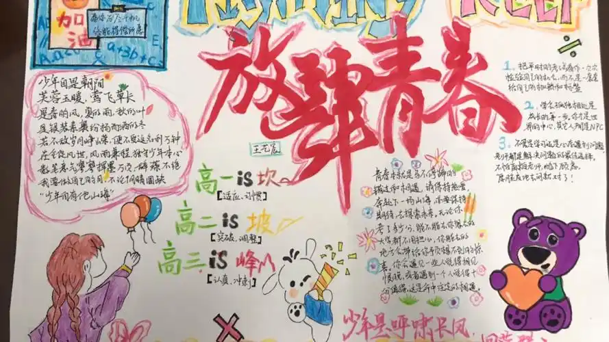 自制手抄报,青春就这young