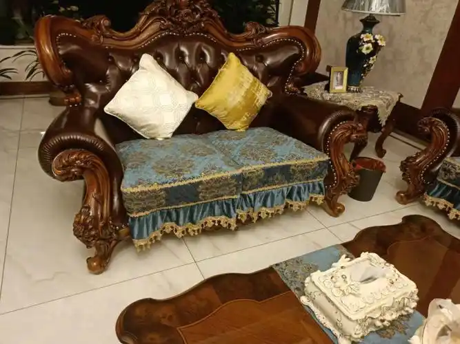 欧式沙发套大气奢华不减四面包住不滑不掉