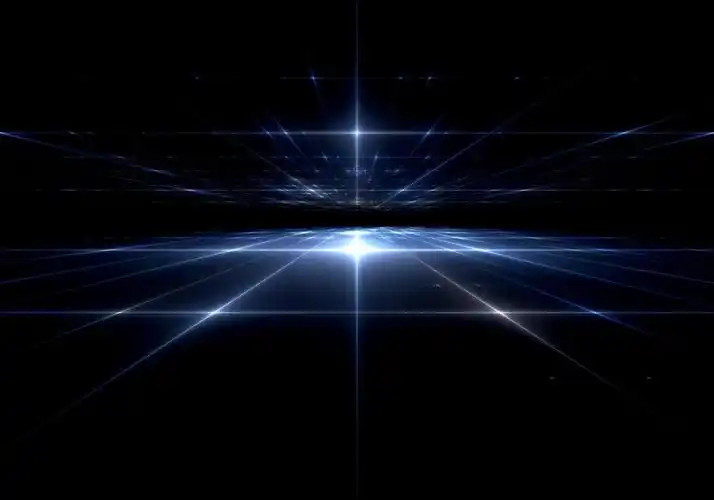 黑色背景上的蓝色抽象数字分形艺术