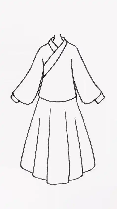 古装裙子简笔画汉服