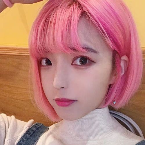 樱花粉色染发剂网红发色玫瑰粉橙色流行色少女芭比粉男女学生染发