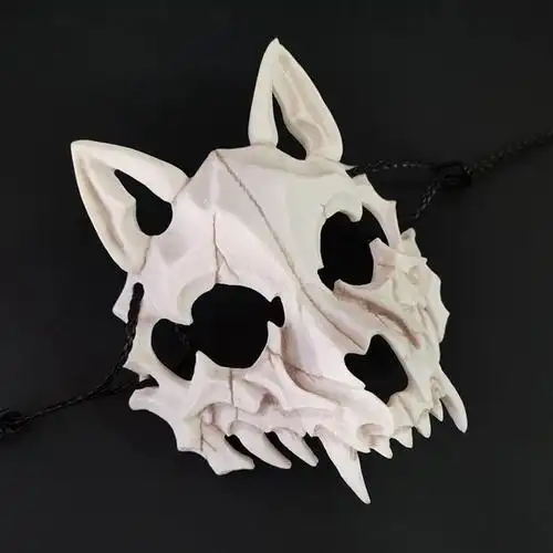 夜叉面具 二次元半脸面罩龙神猛虎天狗夜叉鵺树脂面具演出小道具