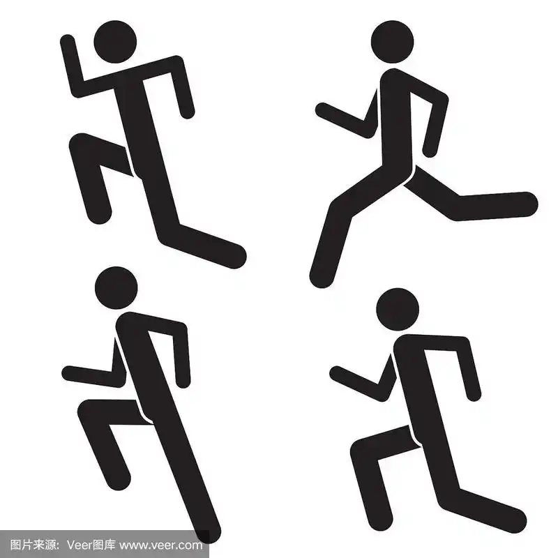 跑步运动员.马拉松.走运动员的标志.