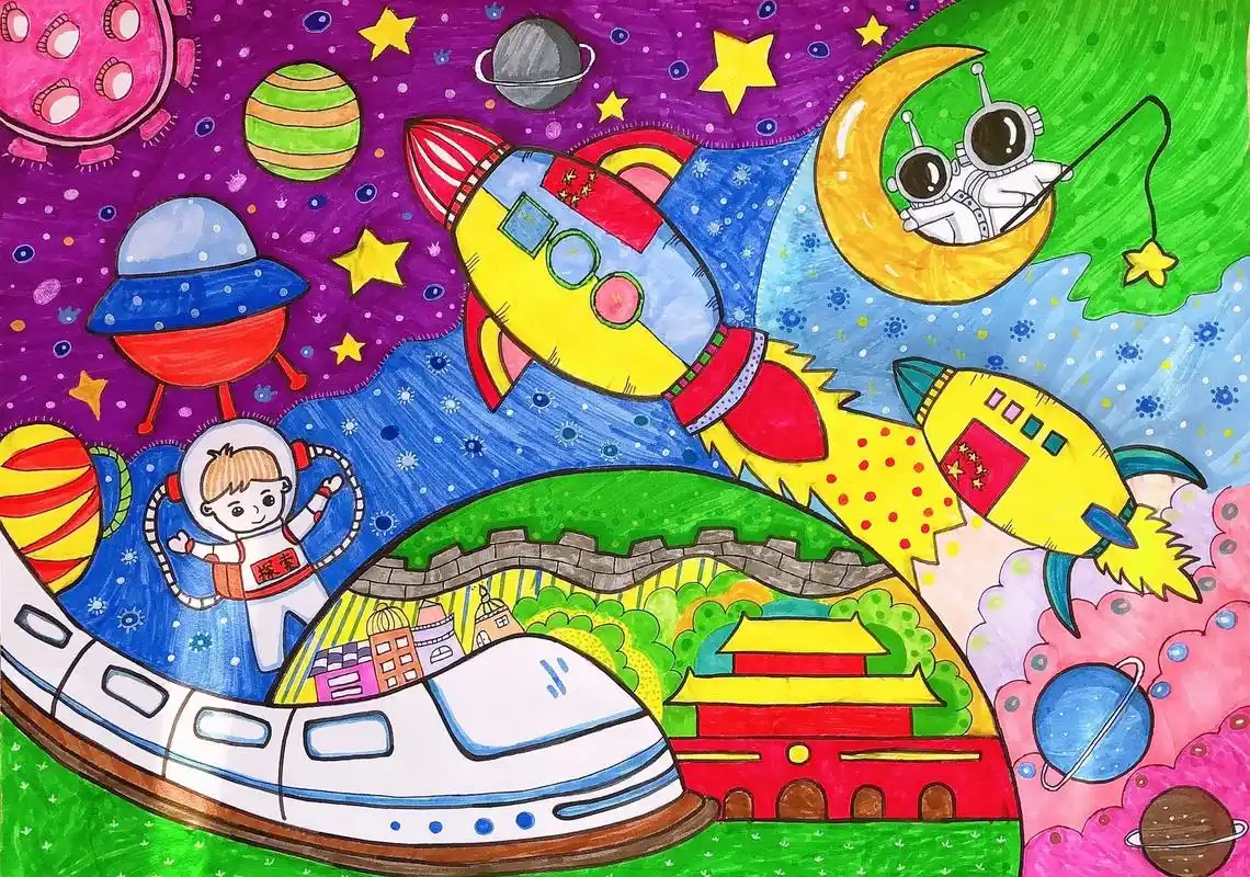 新征程新梦想绘画二年级 - 抖音