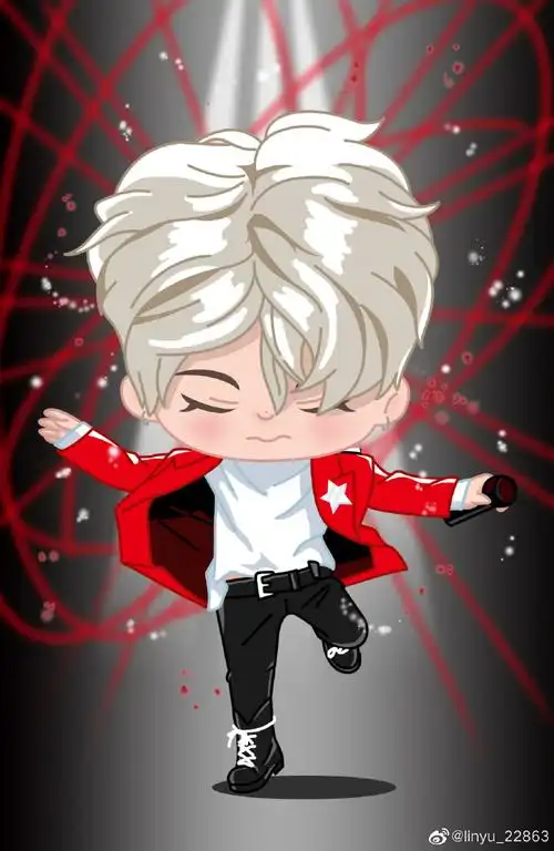 手绘油画棒红衣舞台神图@林彦俊97你pick哪一个大长腿or小短腿(大家