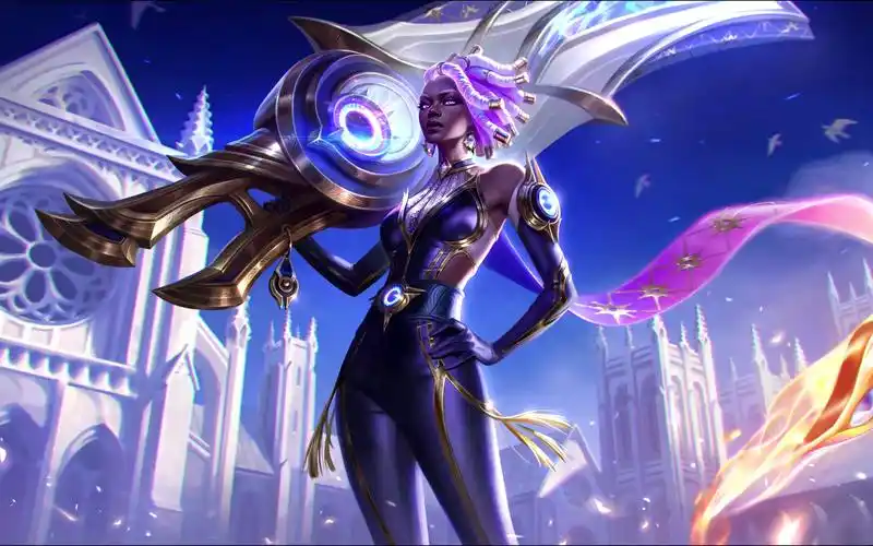 赛娜12.8至臻月蚀皮肤最高特效展示,涤魂圣枪