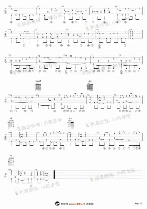 赵雷鼓楼指弹谱简单入门吉他独奏谱视频演示