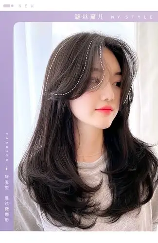 【斜八字刘海假发女】假发女真发头顶补发片自然中长发遮白发发片