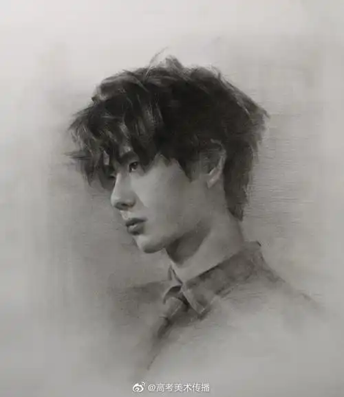 素描男青年头像步骤图分享·作者 | 沁风s#手绘##素描##王一博有翡