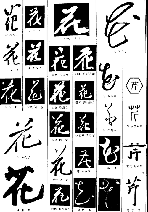 书法字典花图片