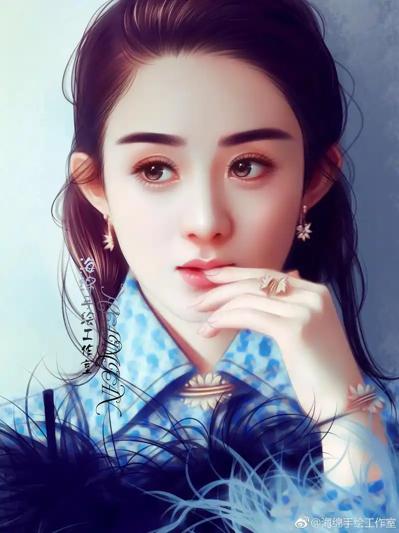 赵丽颖手绘美图,缘分来得早或迟都没关系,遇见你就是最好的时光