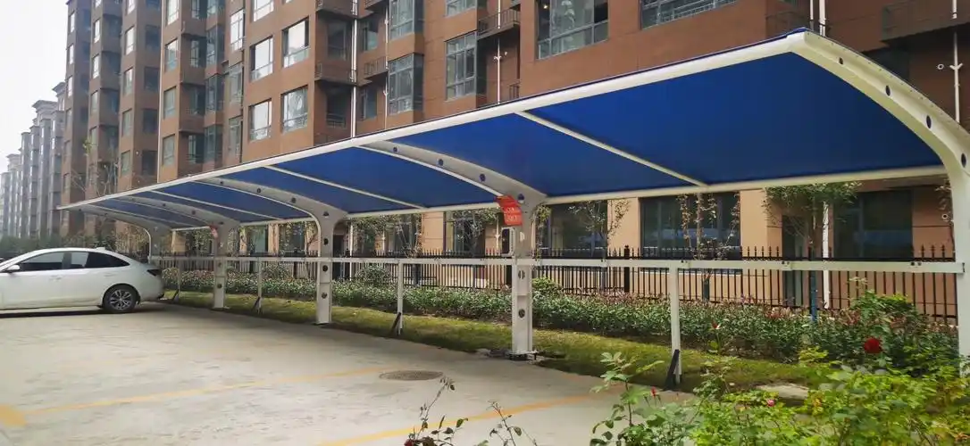 山东潍坊某小区电瓶车充电桩遮雨棚顺利完工