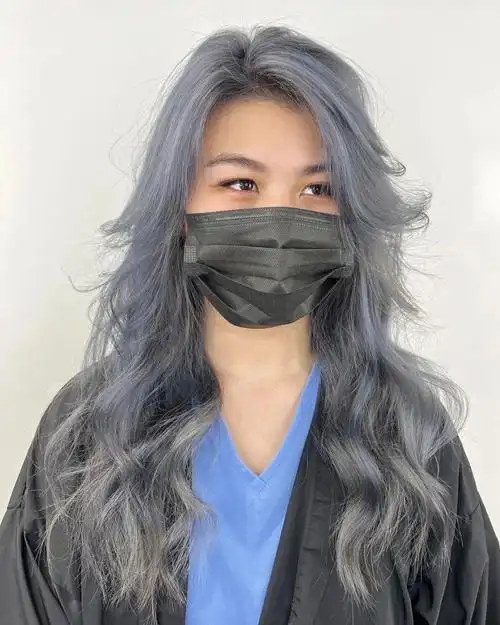 纽约染发雾灰蓝ombre健康漂发护发潮色