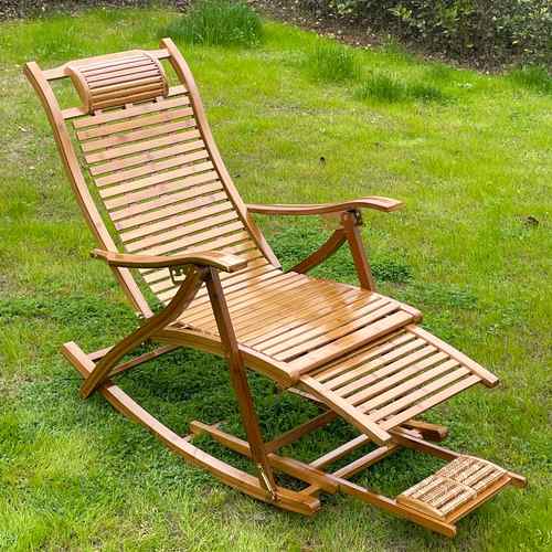 婕婕珂儿躺椅折叠午休竹摇摇椅阳台家用休闲大人舒适懒人老人晒太阳摇