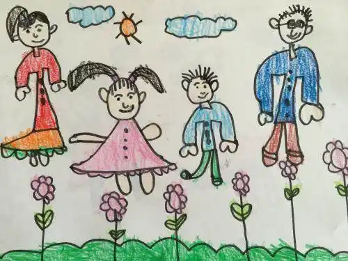 全家福的简笔画 4人全家福的简笔画