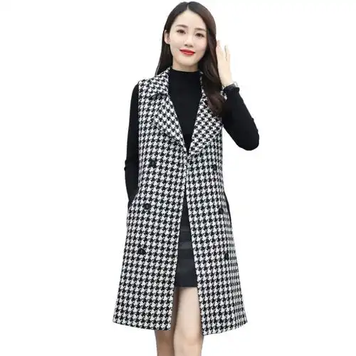 套装女2021年秋新款裙女装双排扣打底两件套连衣裙套装千鸟格时尚