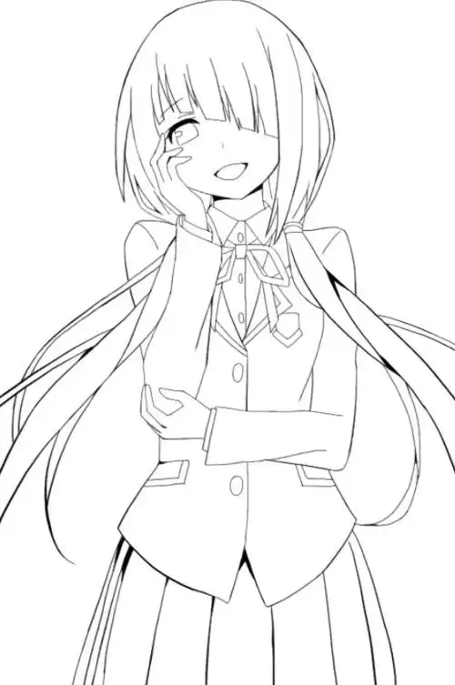 【黑白线稿】动漫人物线稿,女生漫画线稿