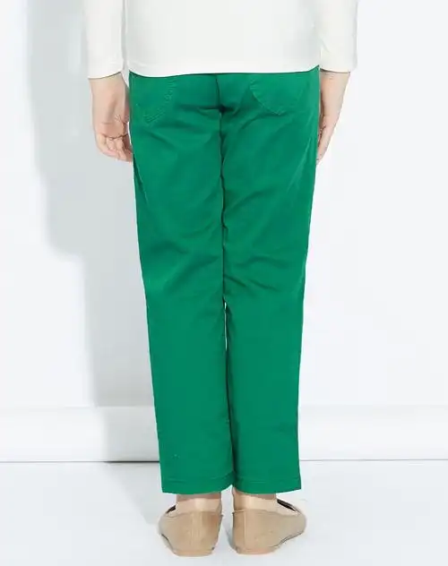 女童绿色春季裤子