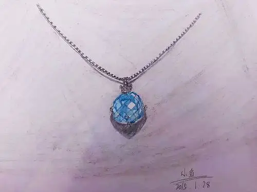 这是我开始学习素描之初绘制的项链,效果不