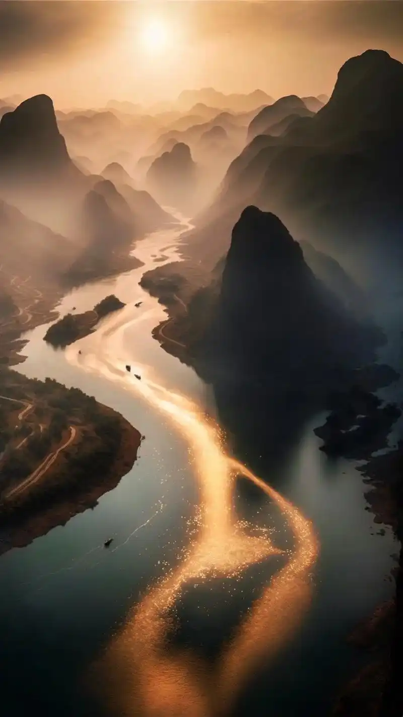 自然界中宏伟的十万大山,给人不一样的美,千里江山图……#图文 - 抖音