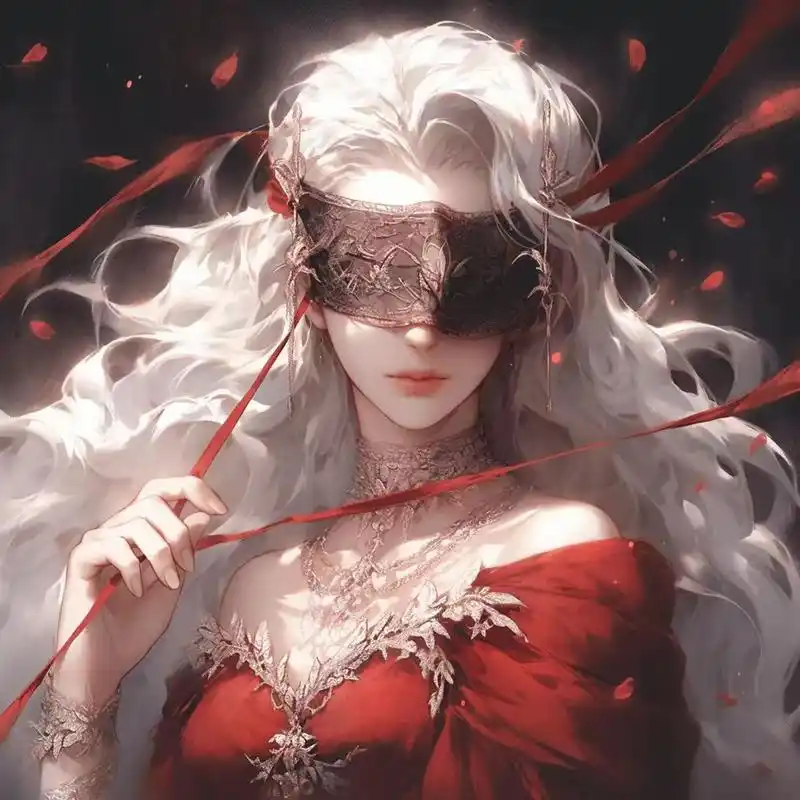 蒙眼女子|红色国风氛围感|古风头像 我蒙上自己的双眼,只为记住你惊世