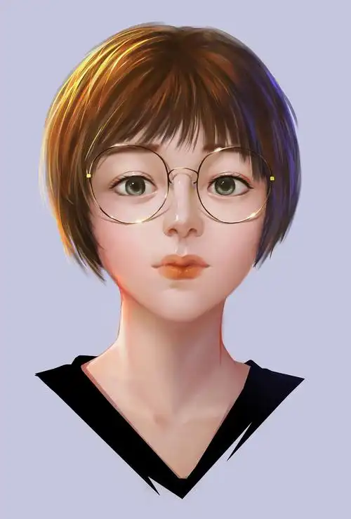 戴眼镜的女生|插画|创作习作|漫绘鱼本 - 原创作品 - 站酷 (zcool)