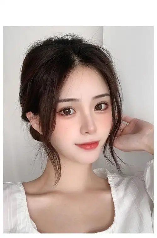 唐妮 龙须刘海女八字真发中分假刘海自然网红八字空气刘海贴假发片 棕