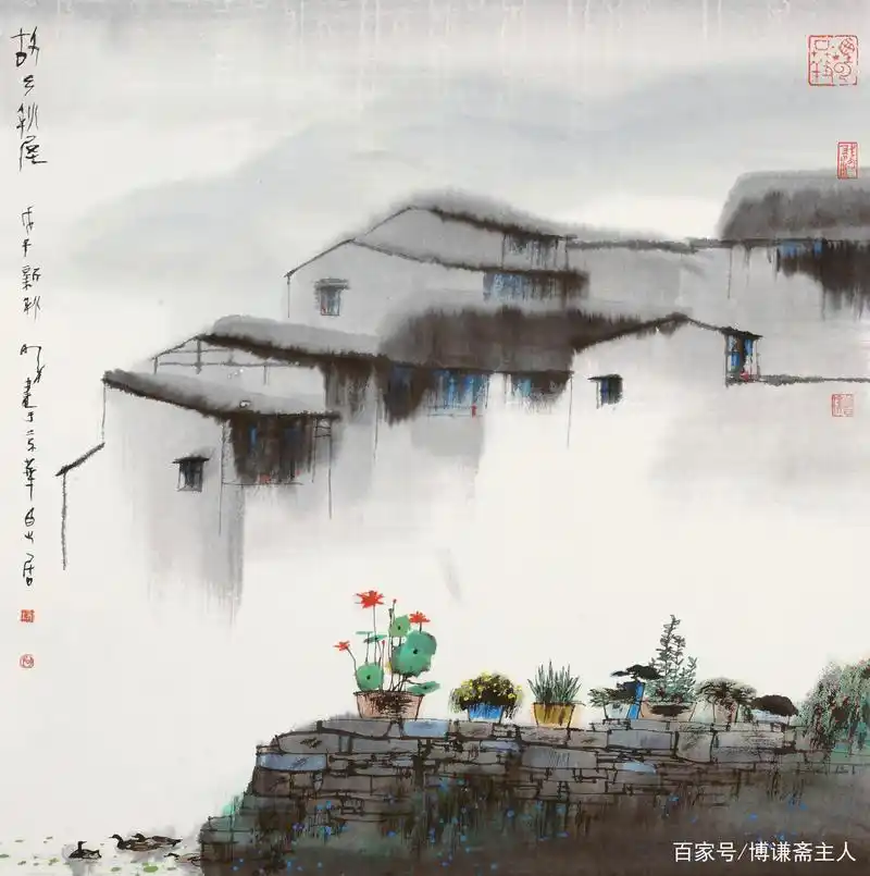 江南春色无限好——一组唯美的水墨江南春景雪景国画作品