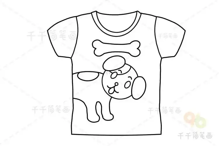 儿童短袖衣服卡通简笔画
