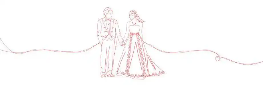 手拉手素描图图片