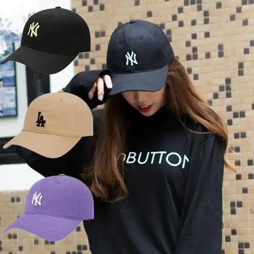 mlb棒球帽子韩国软顶小标cp77复古街头风ny潮酷la女休闲弯檐帽 - 服饰