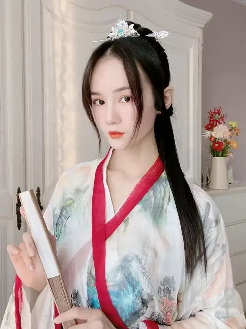 虎口抓夹高马尾假发男女长直发爪夹式汉服发包古装风发髻cos影视黑色