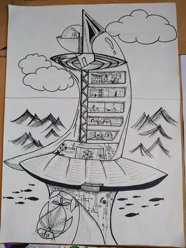 东海外国语学校初中部科幻画大赛作品展