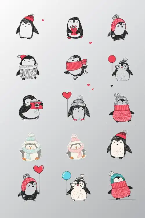 卡通可爱企鹅矢量素材