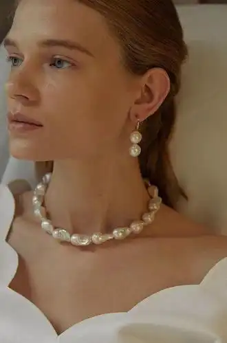 gemma alus design天然巴洛克珍珠女士短款项链:￥2,903