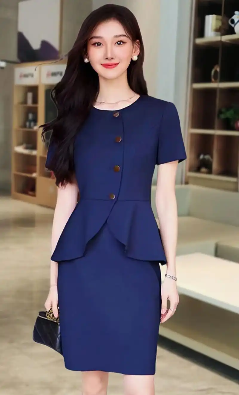 时尚职业装西装女夏季款薄款酒店前台制服珠宝店美容师工装工作服