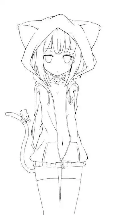 线稿漫画卡通人物绘画平面灵感素材二次元