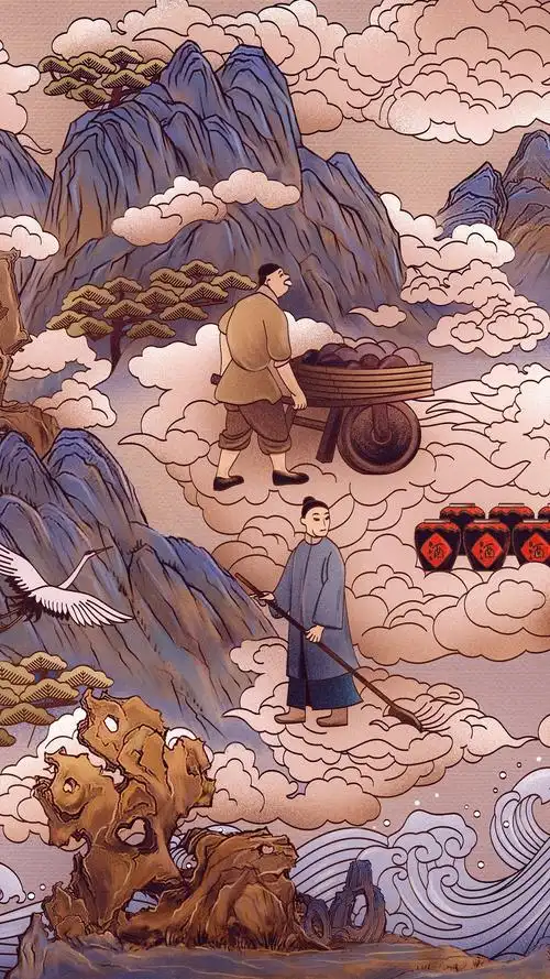 酿酒图|插画|商业插画|dy绿豆糕 - 原创作品 - 站酷 (zcool)