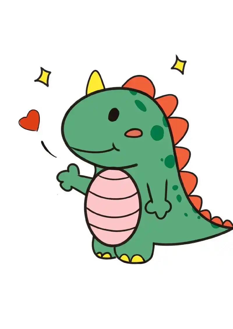 简笔画.#手绘 #临摹 #q版恐龙#画画 "快收藏起来艾特你 - 抖音