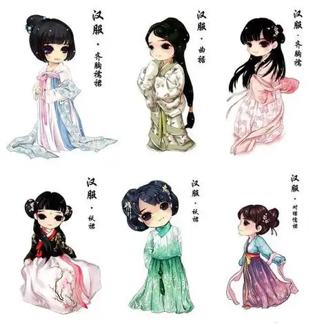 汉服简笔画女汉服简笔画女古风