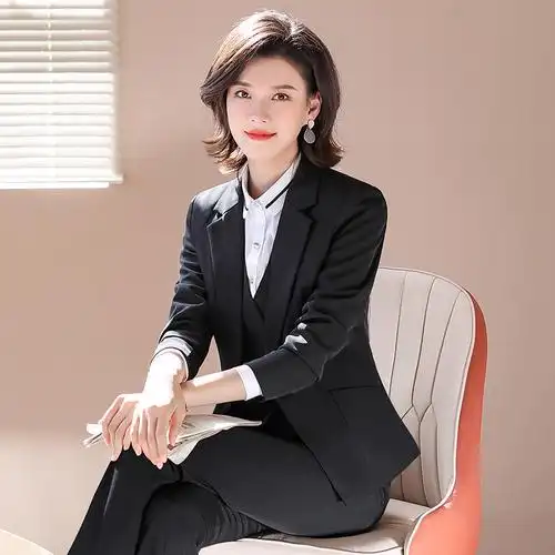 女士时尚气质通勤职业装女装长裤套装女式西装外套白领正装面试工作服