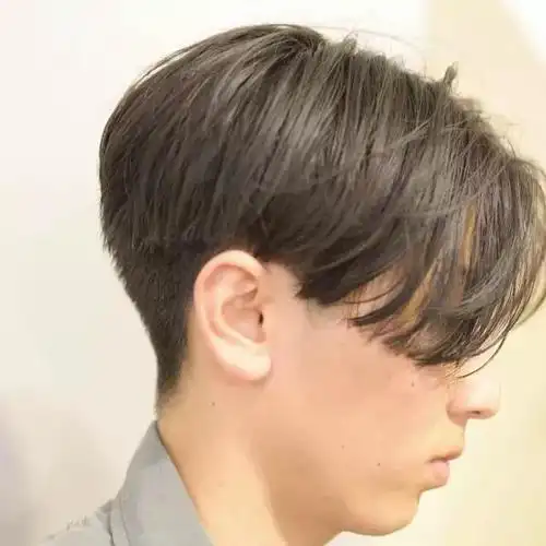 两边掏空的三七分发型两边掏空然后盖下来图